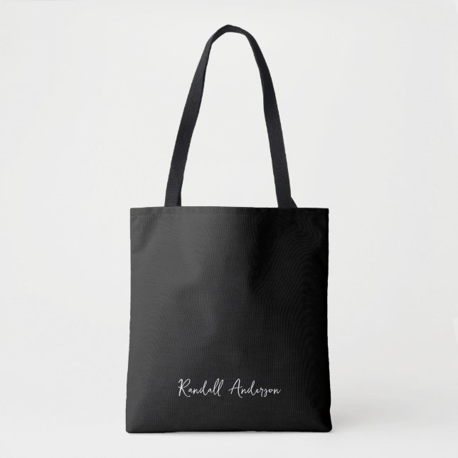 Moderner Trendy Monogram Black Script Name (Vorderseite)