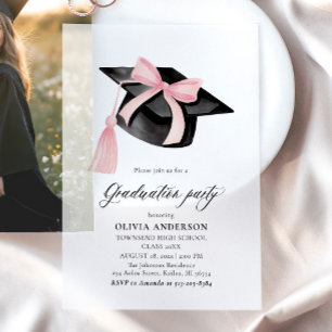 Moderner Trendy Pink Bow Graduation Cap Abschluss