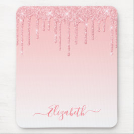 Moderner Trendy Stilvolles Script Rosa Blush Glitz Mousepad