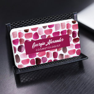 Moderner Trendy Watercolor Abstrakt Cosmetologe Visitenkarte