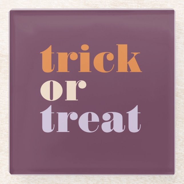 Moderner Trick oder Treff Glasuntersetzer (Vorderseite)