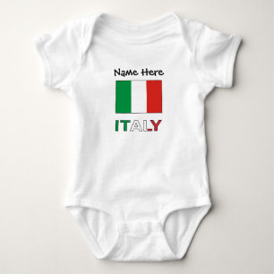 Moderner Tricolore-Name Hier Italienische Flagge  Baby Strampler
