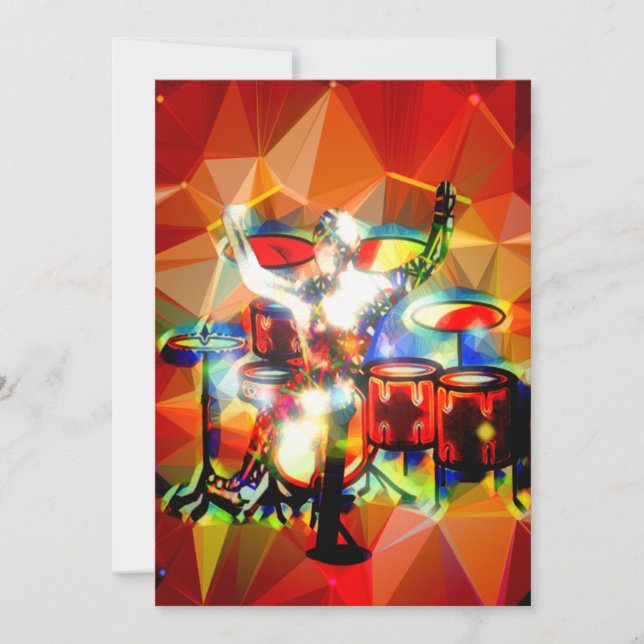 Moderner Trommler Karte (Vorderseite)