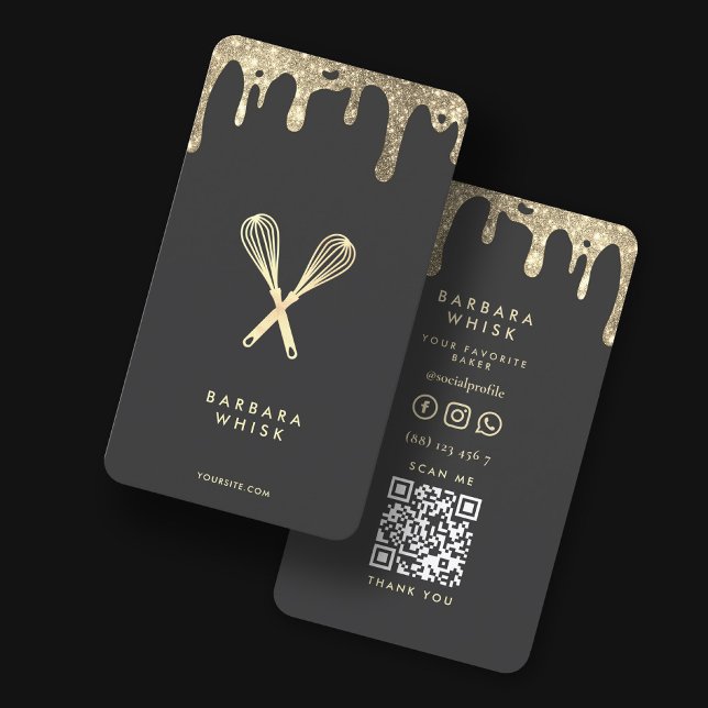 Moderner Tropfen Whisk Bäckerei Konditorkeller Visitenkarte (Von Creator hochgeladen)