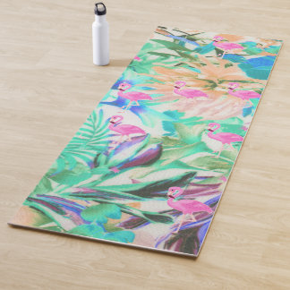 Moderner tropischer aquamariner rosa yogamatte