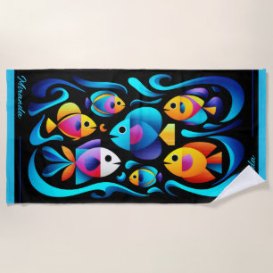 Moderner tropischer Fisch individuell einstellbar Strandtuch