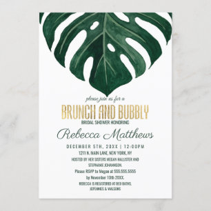 Moderner tropischer Schweizer Käse-GoldBrunch Einladung