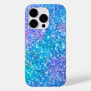 Moderner Türkisblau und Lila Glitzer Print Case-Mate iPhone 14 Pro Hülle