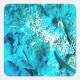 Moderner türkisfarbener Marmorstein Quadratischer Aufkleber