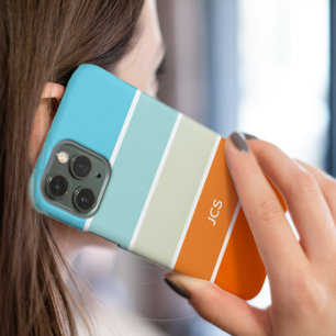 Moderner, türkisfarbener orangefarbener Block Case-Mate iPhone 14 Hülle