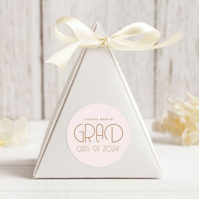 Moderner Typografie-Abschluss Runder Aufkleber (Von Creator hochgeladen)