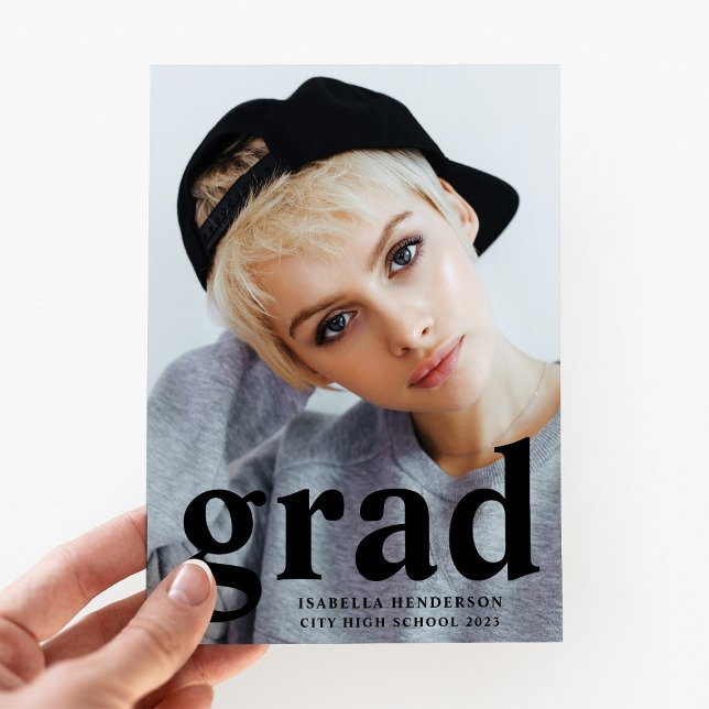 Moderner Typografie-Foto-Abschluss Ankündigung (Modern Typography Photo Graduation Announcement)