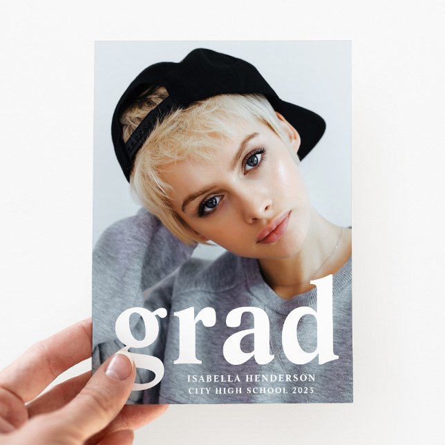 Moderner Typografie-Foto-Abschluss Ankündigung (Modern Typography Photo Graduation Announcement)