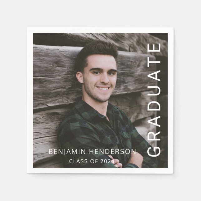 Moderner Typografie-Foto-Abschluss Serviette (Vorderseite)