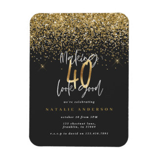 Moderner Typografie-Glitzer aus dem 40. Magnet