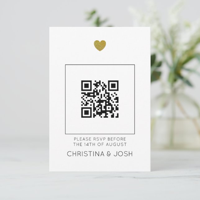 Moderner UAWG QR-Code für Einladung zu Hochzeiten (Stehend Vorderseite)
