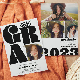 Moderner, übergroßer Grad 4 Foto 2023 Abschluss Einladung