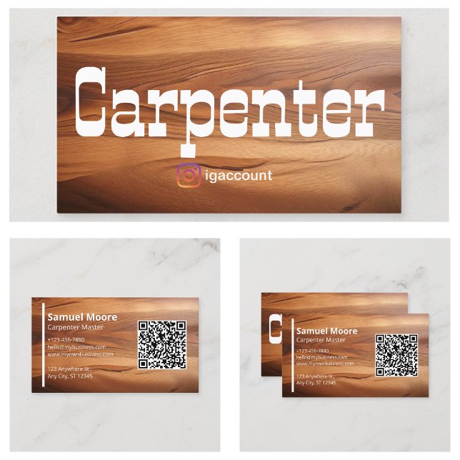 Moderner und einfacher rustikaler Carpenter Visitenkarte (Modern and Simple Rustic Carpenter Business Card
)