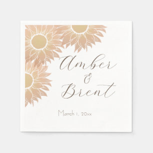 Moderner und einfacher Sonnenblumencocktail Napki Serviette