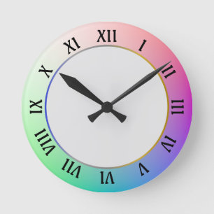 Moderner und eleganter Pastelrost Runde Wanduhr