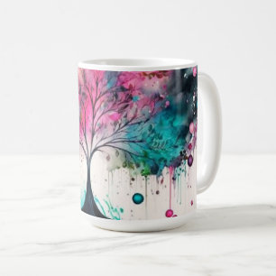 Moderner und kühne mystischer Baum (blau, rosa, or Kaffeetasse