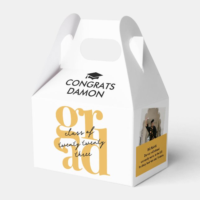 Moderner und lustiger GRAD-Abschluss Geschenkschachtel (Vorderseite)