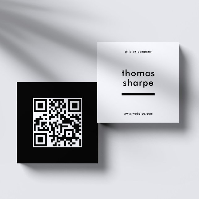 Moderner und minimaler QR Code Backer Quadratische Visitenkarte (Von Creator hochgeladen)
