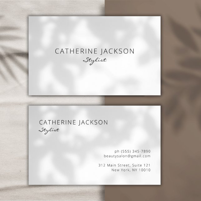 Moderner und Minimalistischer Beauty Professionals Visitenkarte (Modern & Minimalist Beauty Professionals Stylist Business Card)
