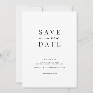 Moderner und minimalistischer Platz Save the Date Einladung