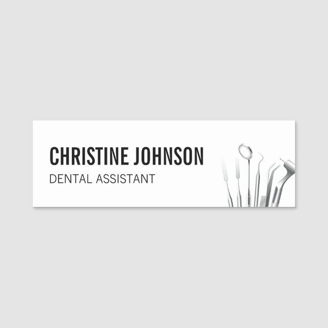 Moderner und Minimalistischer Zahnarzt Namensschild (Vorderseite)