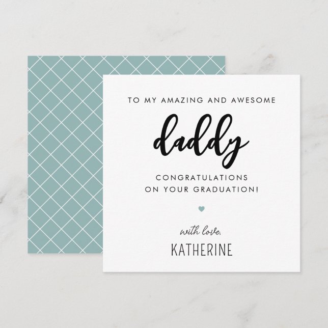 Moderner und Niedlicher Daddy Abschluss Karte (Vorne/Hinten)