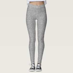 Moderner und trendiger silberner Glitzer Leggings