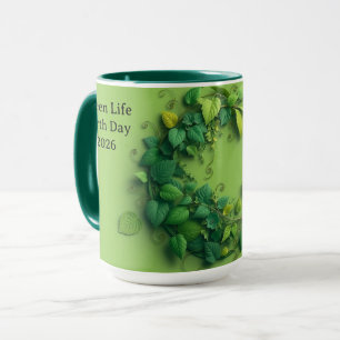 Moderner üppiger Lebenszyklus-Blattkranz Tasse