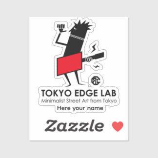 Moderner urbaner Gitarrespieler Grafik-Tokyo Edge Aufkleber