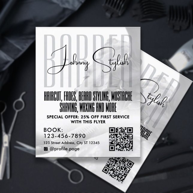 Moderner urbaner Stil Friseursalon Flyer (Von Creator hochgeladen)