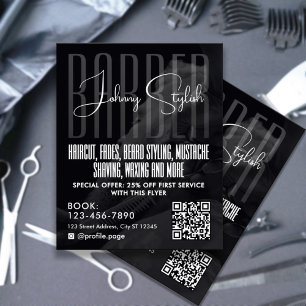 Moderner urbaner Stil Friseursalon Flyer