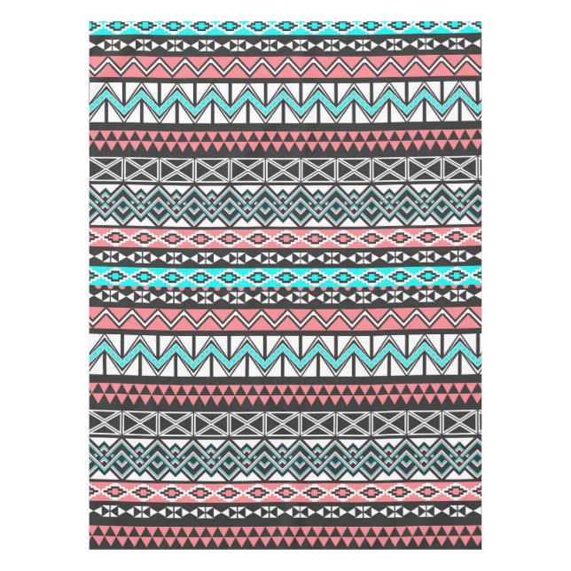 Moderner Ureinwohner-Stammes- aztekisches Muster Tischdecke (Vorderseite)