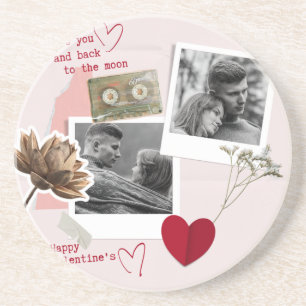 Moderner Valentinstag Personalisiertes Doppelzimme Getränkeuntersetzer