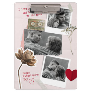 Moderner Valentinstag Personalisiertes Doppelzimme Klemmbrett