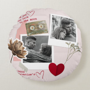 Moderner Valentinstag Personalisiertes Doppelzimme Rundes Kissen