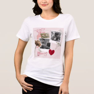 Moderner Valentinstag Personalisiertes Doppelzimme Tri-Blend Shirt