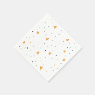 Moderner Valentinstag Sprinkle Hearts Mustard Serviette