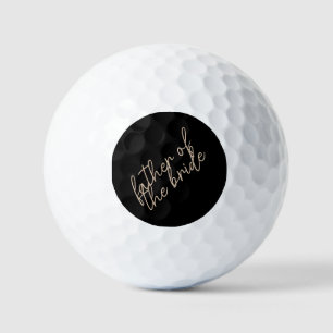 Moderner Vater der Braut   Beige + Schwarzes Skrip Golfball