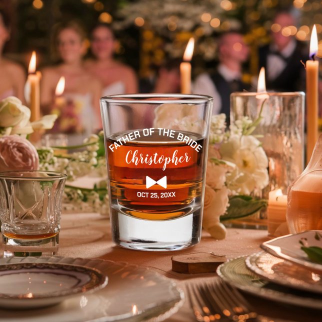 Moderner Vater der Braut Personalisierte Hochzeit Schnapsglas (Von Creator hochgeladen)