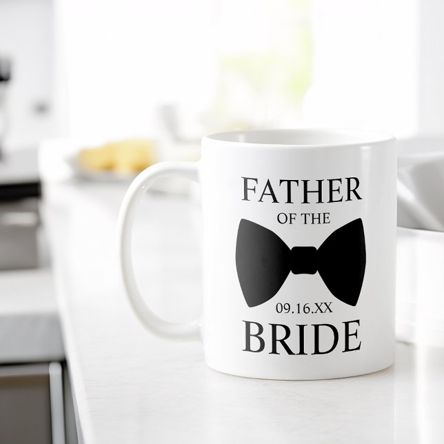 Moderner Vater-der-Braut-Schlips Kaffeetasse (Modern Father of the Bride Bowtie Coffee Mug)