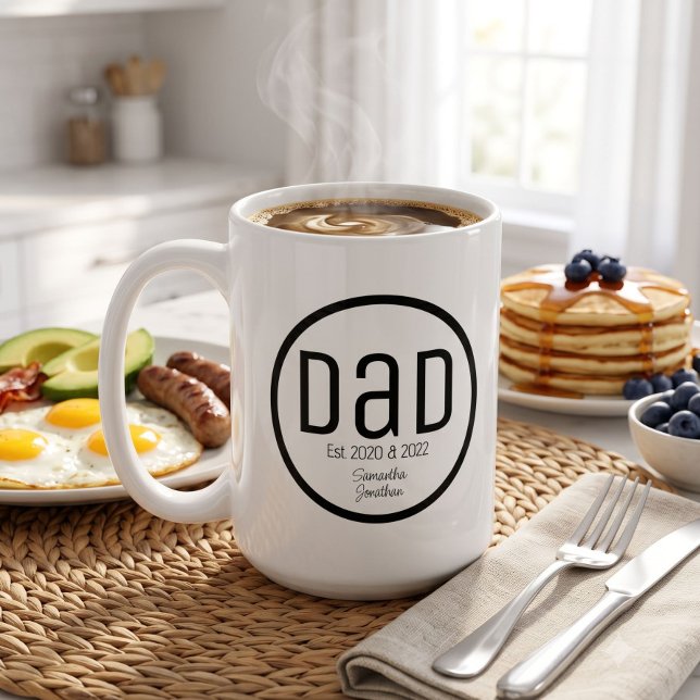 Moderner Vater mit einfachen Kindernamen etabliert Kaffeetasse (Von Creator hochgeladen)