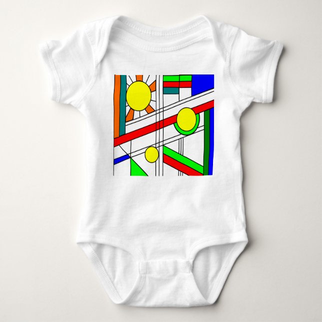 Moderner verklebter Glass-Look Baby Strampler (Vorderseite)