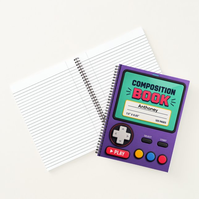 Moderner Videospiel-Controller Benutzerdefinierter Notizbuch (Innenseite)