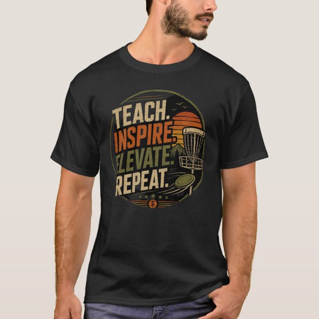 Moderner Vintage-Discgolf-Coach T-Shirt (Vorderseite)