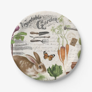 Moderner Vintage-Französischer-Bauernhaus-Garten-H Pappteller